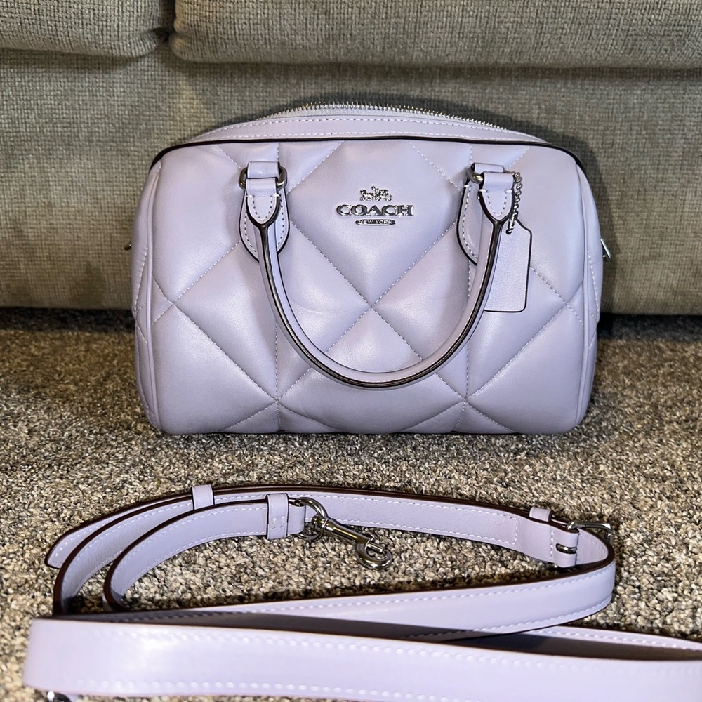 Coach Light Purple Quilted Rowan